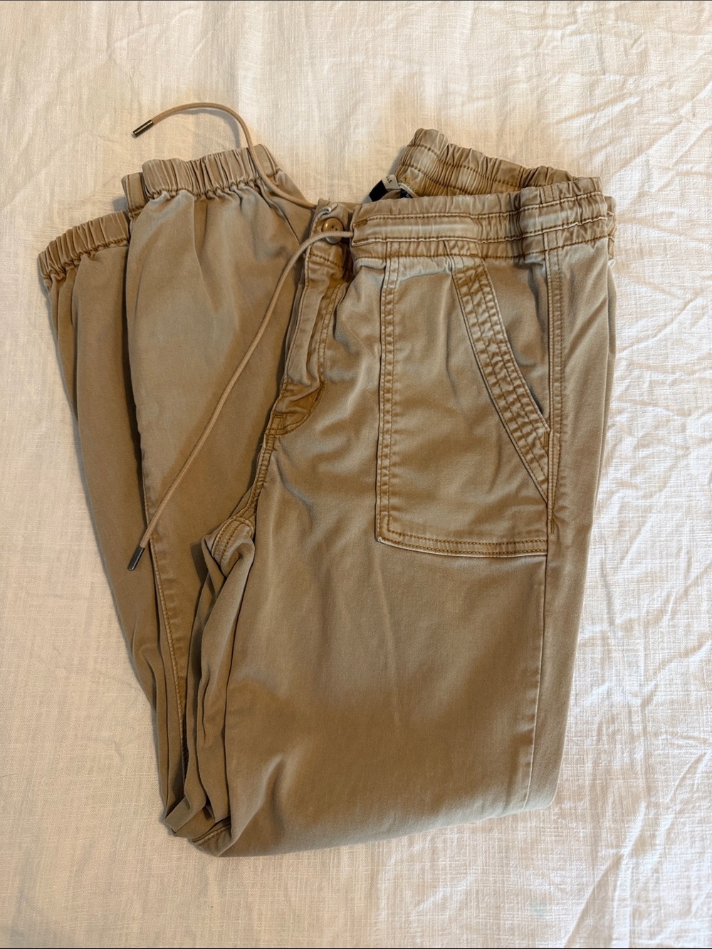 American Eagle Outfitters Women's Khaki Drawstring Jogger Pants